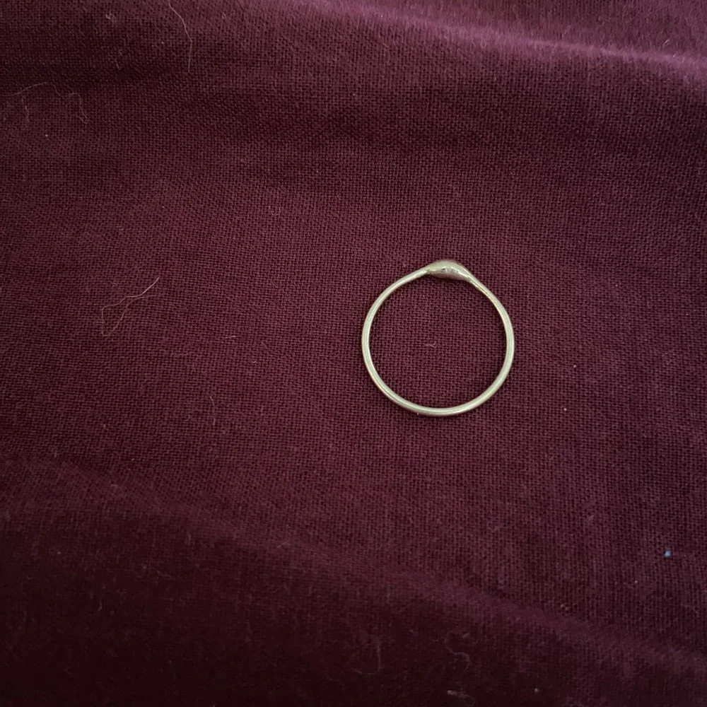 14k Green Gold Stacking Ring - Simple Rain Dot - Picture 3 of 4